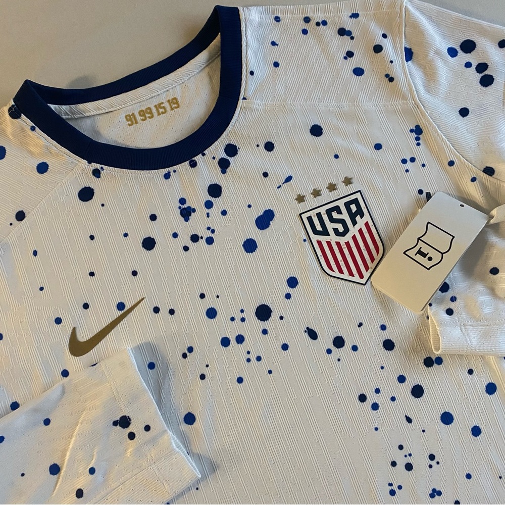 Nike Dri-Fit ADV USWNT Sample Jersey Women XL SLIM USA Long Sleeve Paint Splat